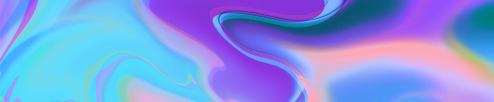 Digital art of an abstract swirl of blue, purple, pink and green.